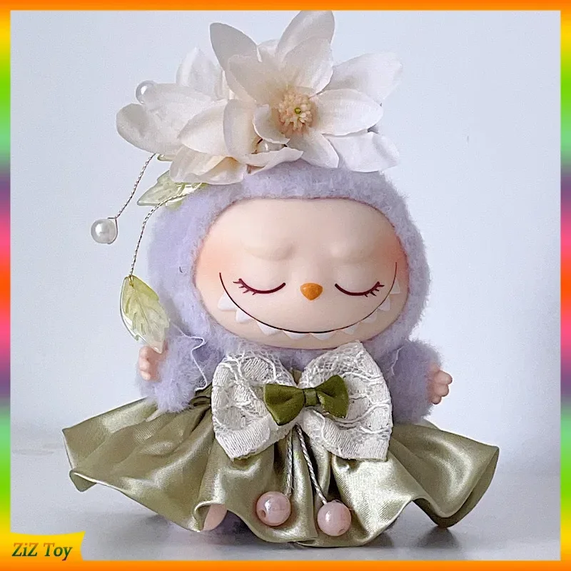 

For 15-17cm Labubu Clothing V1/V2/V3 Green And White Elf Skirt Set Doll Accessories Labubu Accessories