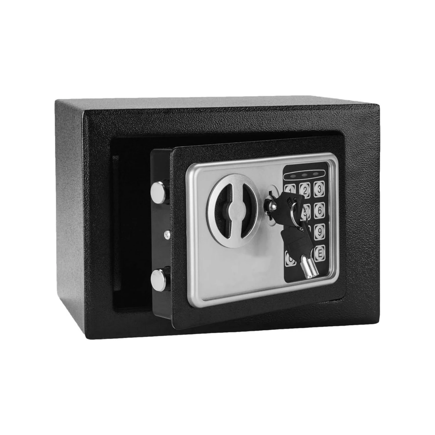 Key & Electronic Lock Black Security Safe Box - Digital Deposit Box for Home Office Hotel Business Cash Jewelry Storage