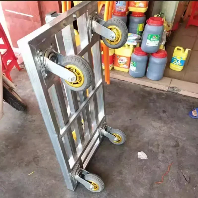 عربة مسطحة رخيصة ودقيقة ذات 4 عجلات مقطورة صامتة قابلة للطي لوحة فولاذية لمركبات النقل المبيعات الساخنة