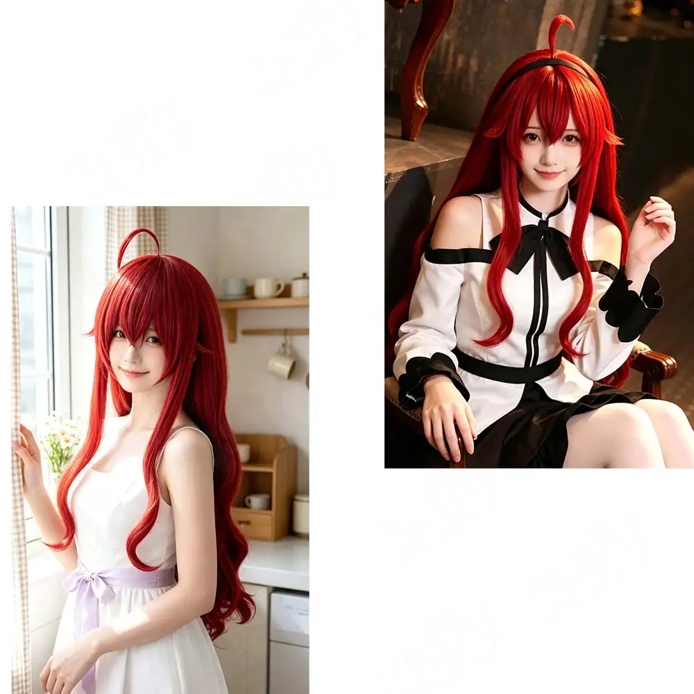 Eris Boreas Greyrat Mushoku Tensei HSIU Cosplay Wig Long Dark Red Heat Resistant Synthetic Hair Free Wig Cap for Anime Cosplay