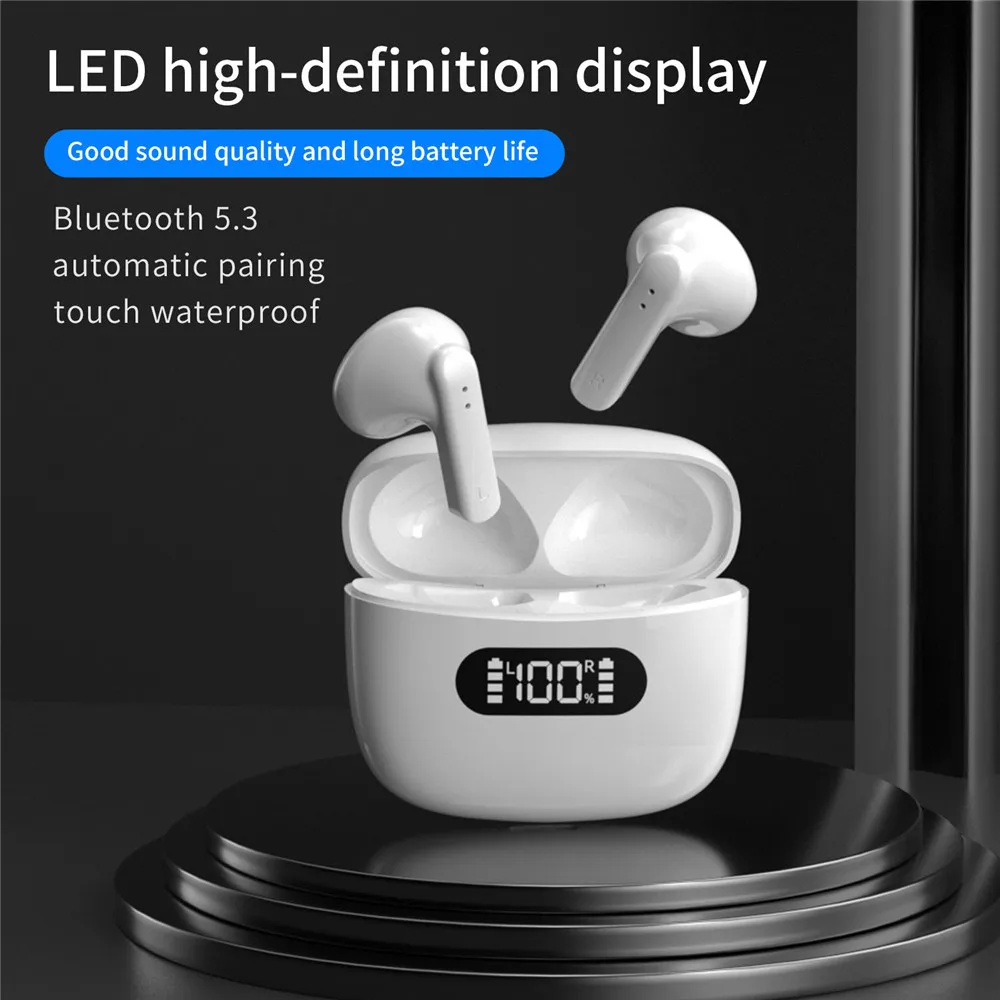 

TWS Bluetooth Earphones 5.3 Wireless Headphones Waterproof 9D Stereo Super Earbuds Pods Hifi Headset with Mic Charging Bin