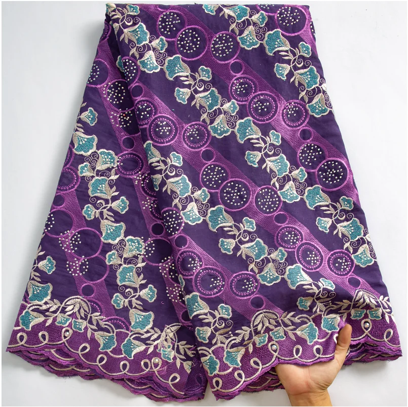 أحدث النيجيري نسيج القطن الدانتيل 5 ياردة 2025 هايت الجودة السويسري الفوال الأحجار أقمشة الدانتيل للنساء فستان حفلة عيد ميلاد