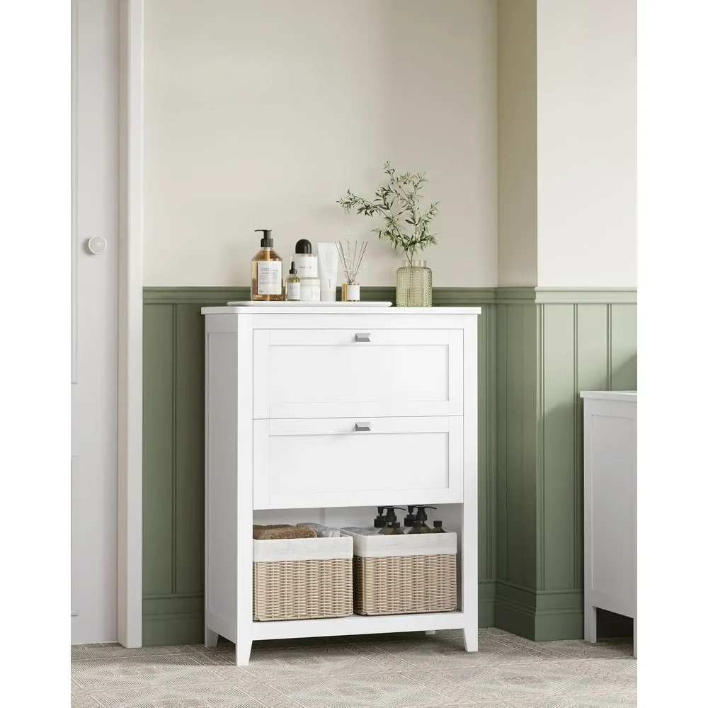 Bathroom cabinet, storage cabinet, and bathroom storage box, 2 drawers with 1 adjustable partition, 2 baskets, dining cabinet