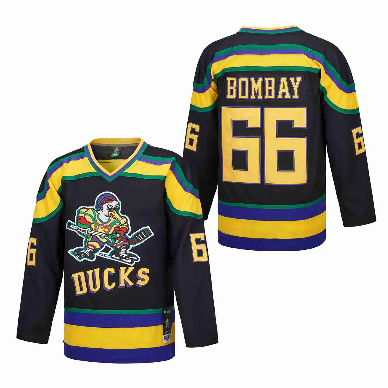 Ice Hockey Jersey Mighty Ducks 99 Banks 96 Conway 66 Bombay Outdoor Sportswear Jerseys Sewing Embroidery Green Black 2023 New