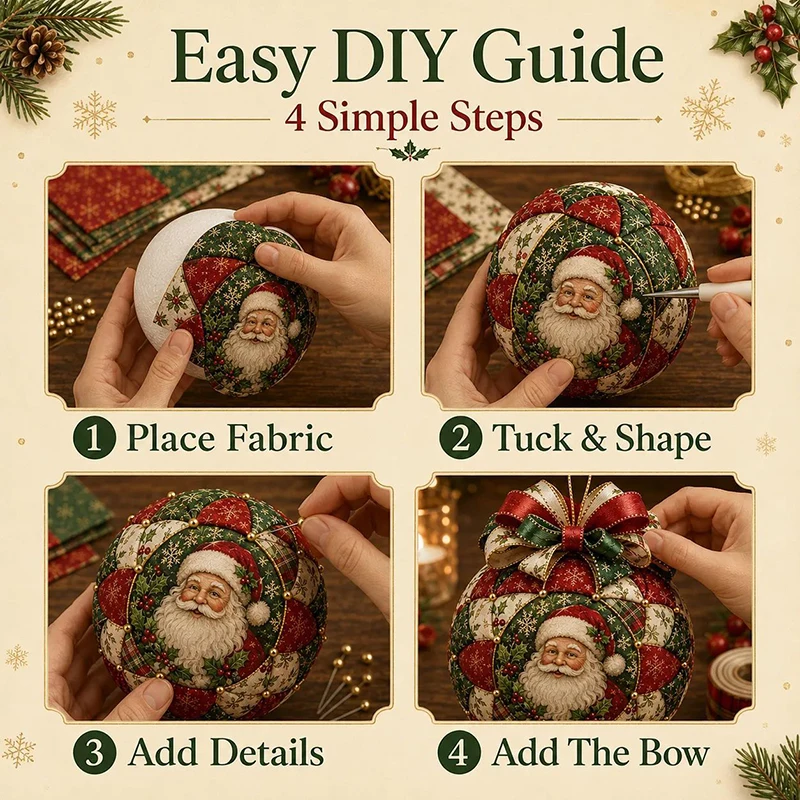 Vintage Christmas Patchwork Ball 6