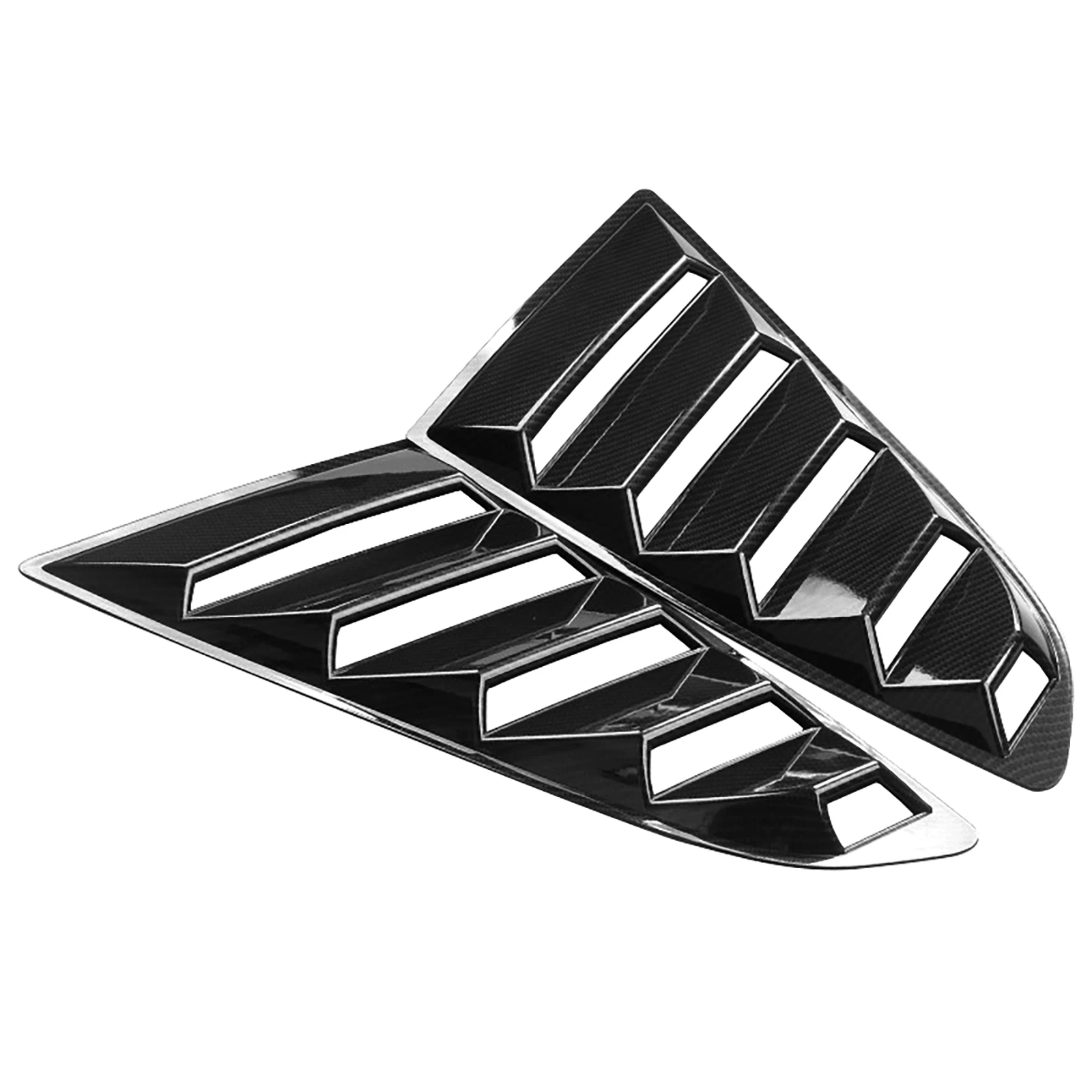 Rear Quarter Window Louvers Sides Window Spoiler Splitter Cover Trim for Ford Mustang 2015-2021