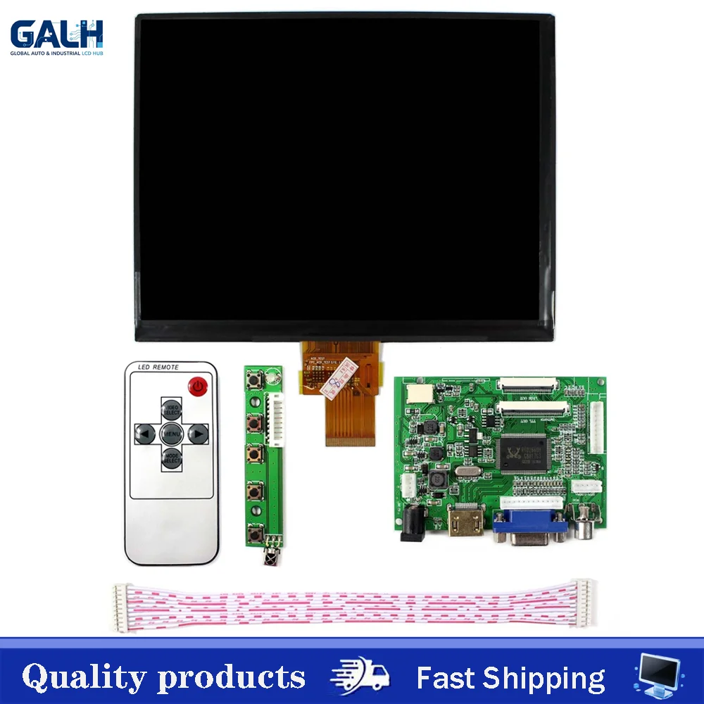 HJ080IA-01E HE080IA-01D Original New 8 Inch IPS 1024*768 LCD Display Screen With VGA HDMI Driver Board