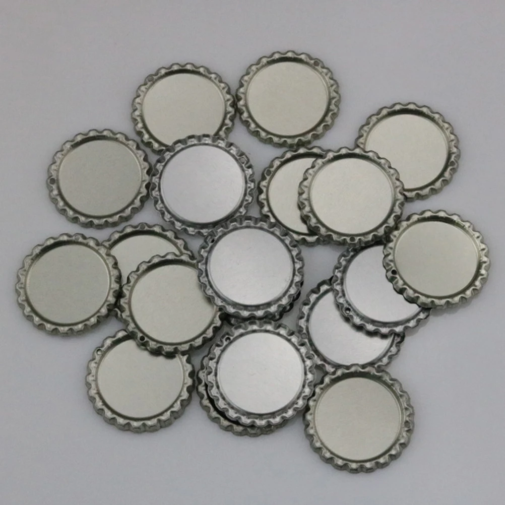 

100pcs 100 Punched Bottle Caps Flattening Process DIY Craft Projects Photo Base Time Photo Base Jewelry Parts Compatibility