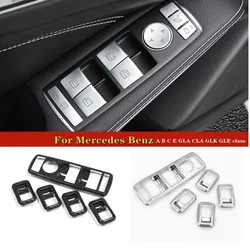 Car Window Glasses Lift Button Cover Switch Frame Trim For Mercedes Benz W204 GLA X156 CLA C117 A W176 B W246 Class Accessories