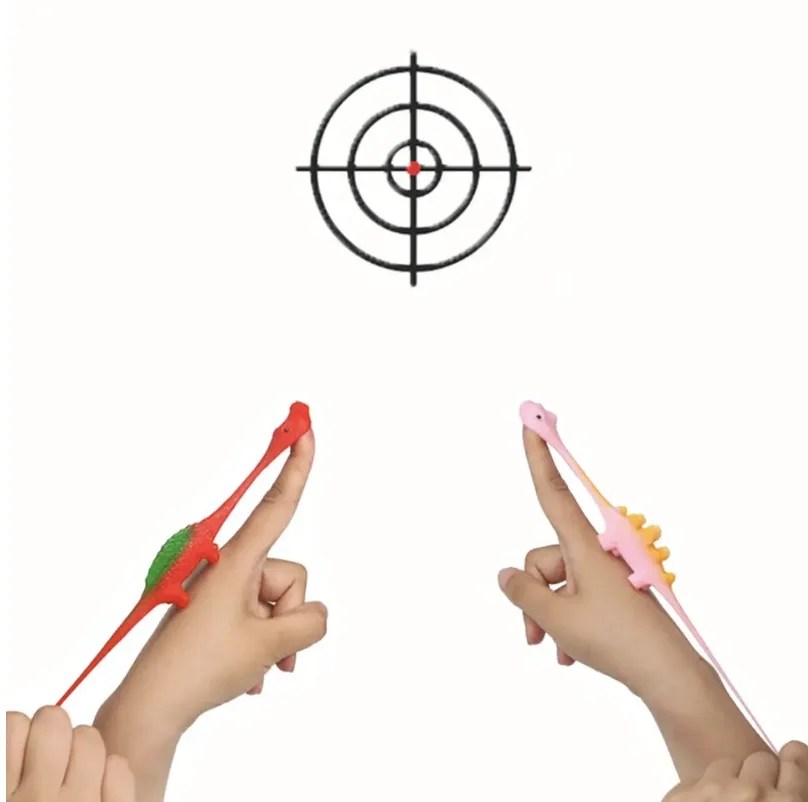 공룡 손가락 슬링샷 장난감 어린이 손가락 끈끈이 조준 슬링샷 생일 파티 재미 크리스마스 카니발 선물