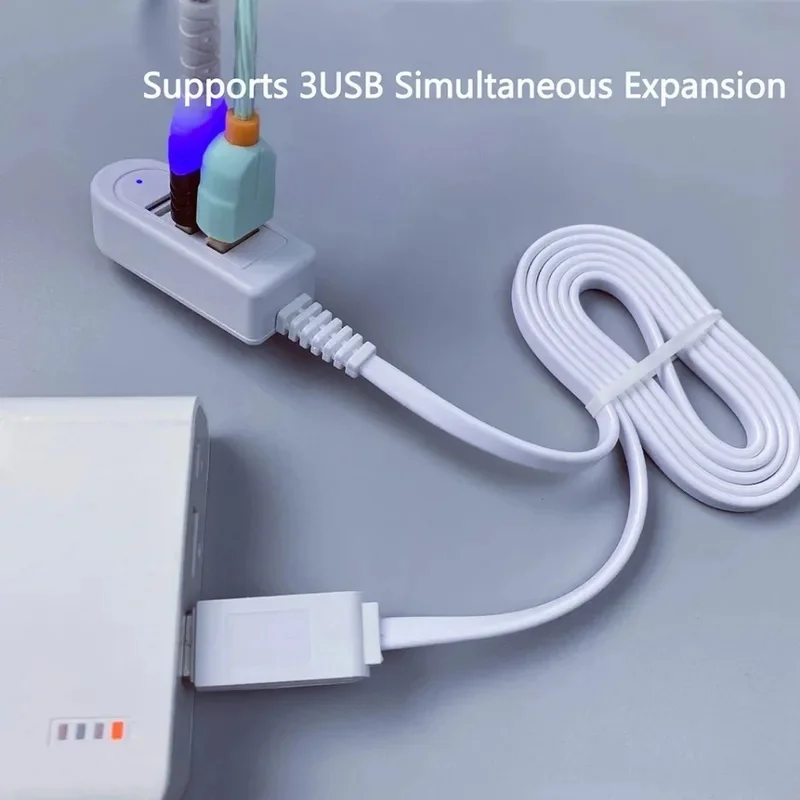 3 In 1 USB Splitter Socket Multi-function 3A Charger Converter USB Port Hub Digital Data Cables Accessories Extension Cable Line