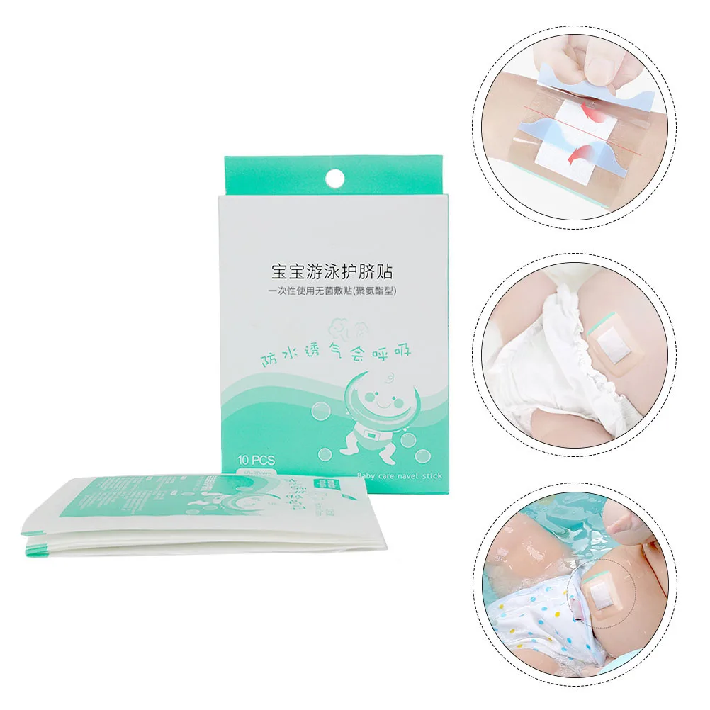 

10 Baby Navel Stickers Waterproof PU Transparent Hypoallergenic Newborn Umbilical Patches Disposable Protect Belly
