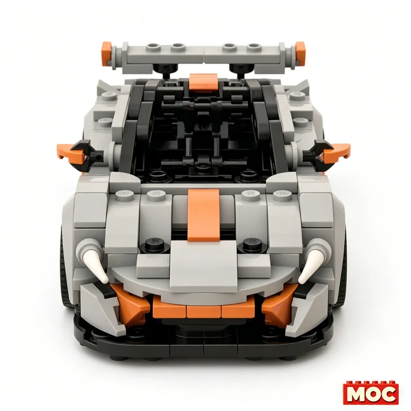 331Pcs Customize P1 GTR Grey Orange Sports Car Custom Building Blocks Model Educational Assembly Toy Collectors Festival Gifts