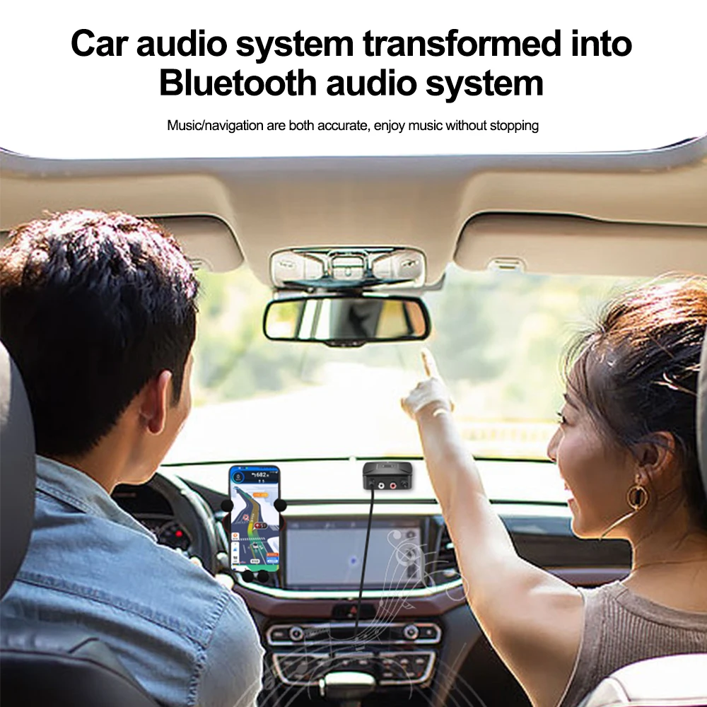 Bluetooth 6.0 Audio Receiver Hi-Fi 3.5mm AUX 2RCA Stereo Music Wireless Adapter With Mic For Car Kit Speaker Amplifier