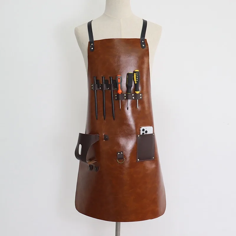 Leathers Apron Waterproof Anti-fouling Apron Professional Multi-functional Outdoor Picnic BBQ Aprons Portable Working Tools