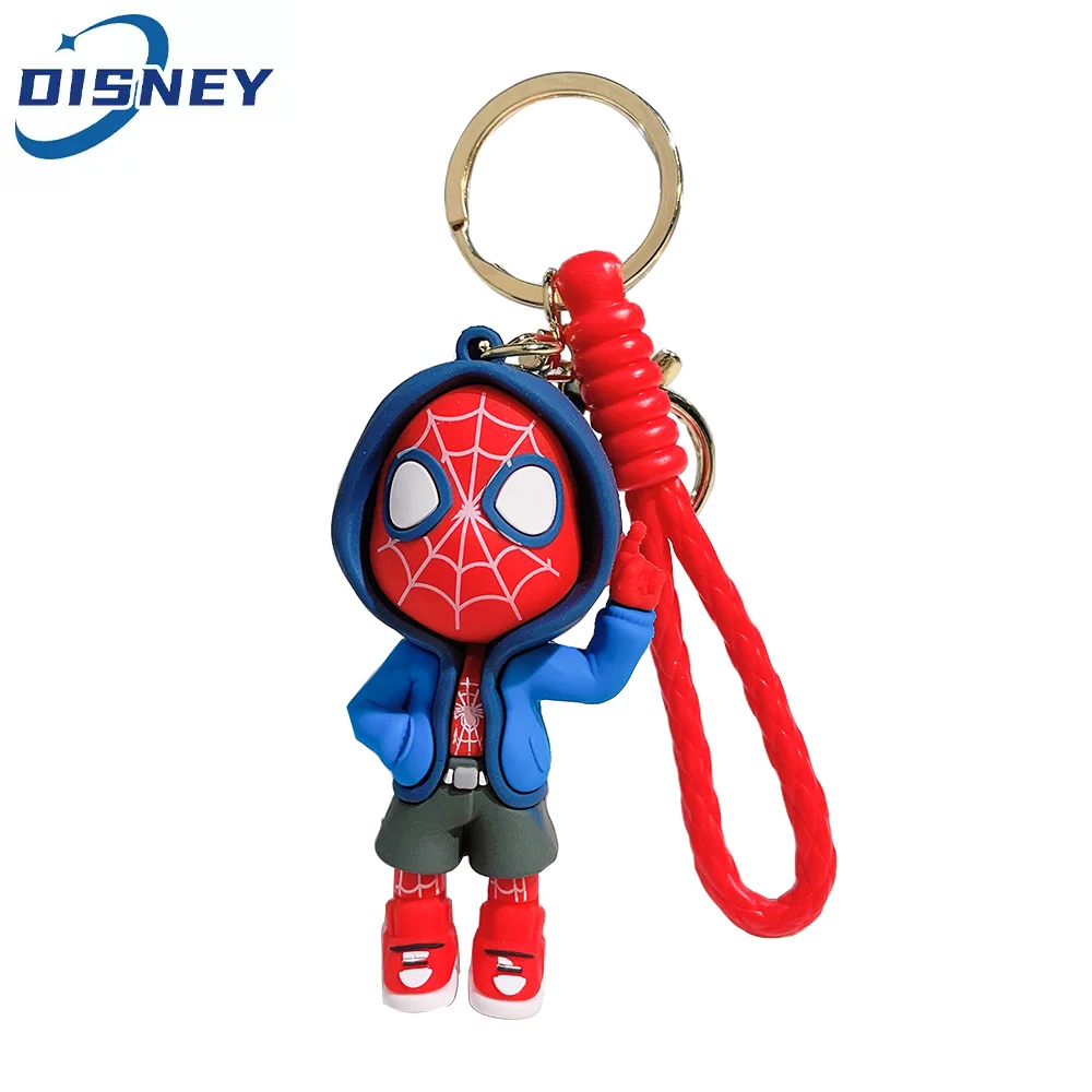 Marvel Spiderman Doll Silicone Keychain Avengers Superhero Iron Man Keyrings Men Car Pendant Key Holder for Backpack Accessories