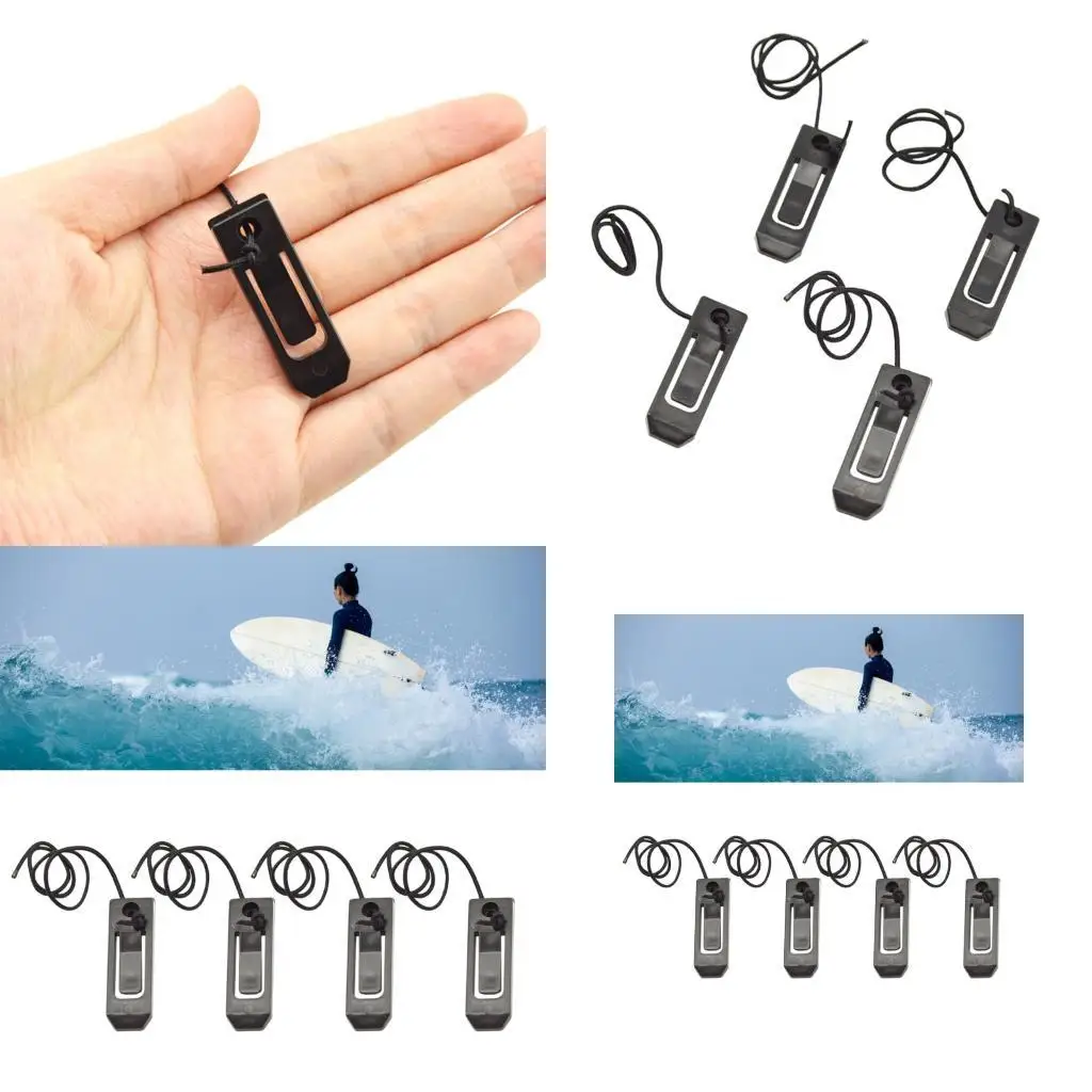 Y1UC 4pcs Fins divisores Patches Tablero largo Finas Surfing Clip Reemplazo agua Agua esquí Fish Fins Clip Hebilla fácil