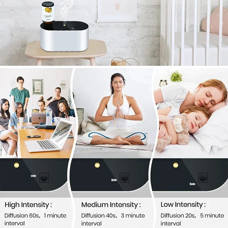 Waterless Nebulizer Essential Oil Diffuser สําหรับน้ํามันหอมระเหย - Aroma Diffuser Nebulizer กลิ่นเครื่อง Room Home Air Freshener
