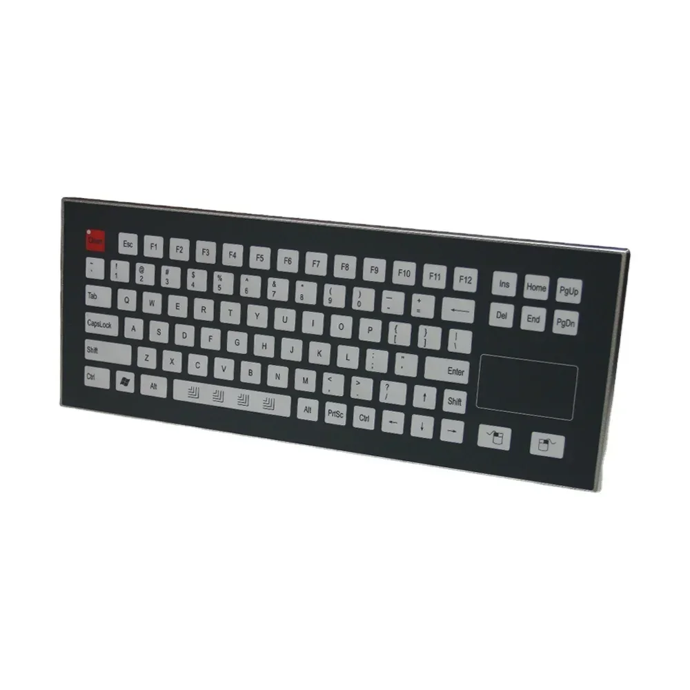 2026 OEM CNC Services Panel-mount Mechanical PC Keyboard Stainless Steel Case CNC Custom Industrial Keyboard