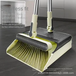 Rotating sweeping broom set wholesale household soft broom stainless steel rod broom scraper folding dustpan combination