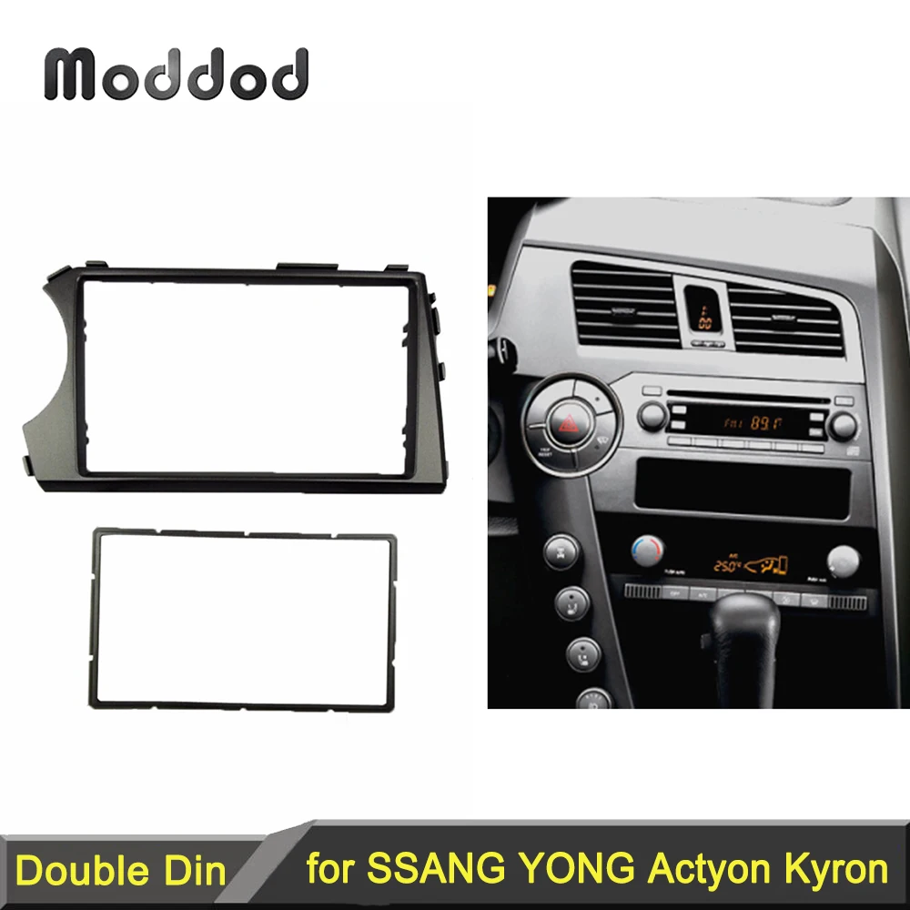 2 Din Audio Fascia for Ssang Yong Actyon 2006-2009 Kyron Radio GPS DVD Stereo CD Panel Dash Mount Installation Trim Kit Frame