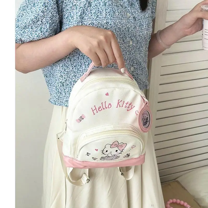 

Sanrio Hello Kitty Backpack Children Student Cartoon Anime School Supplies Birthday Present Kawaii New Style Fashion Schoolbag