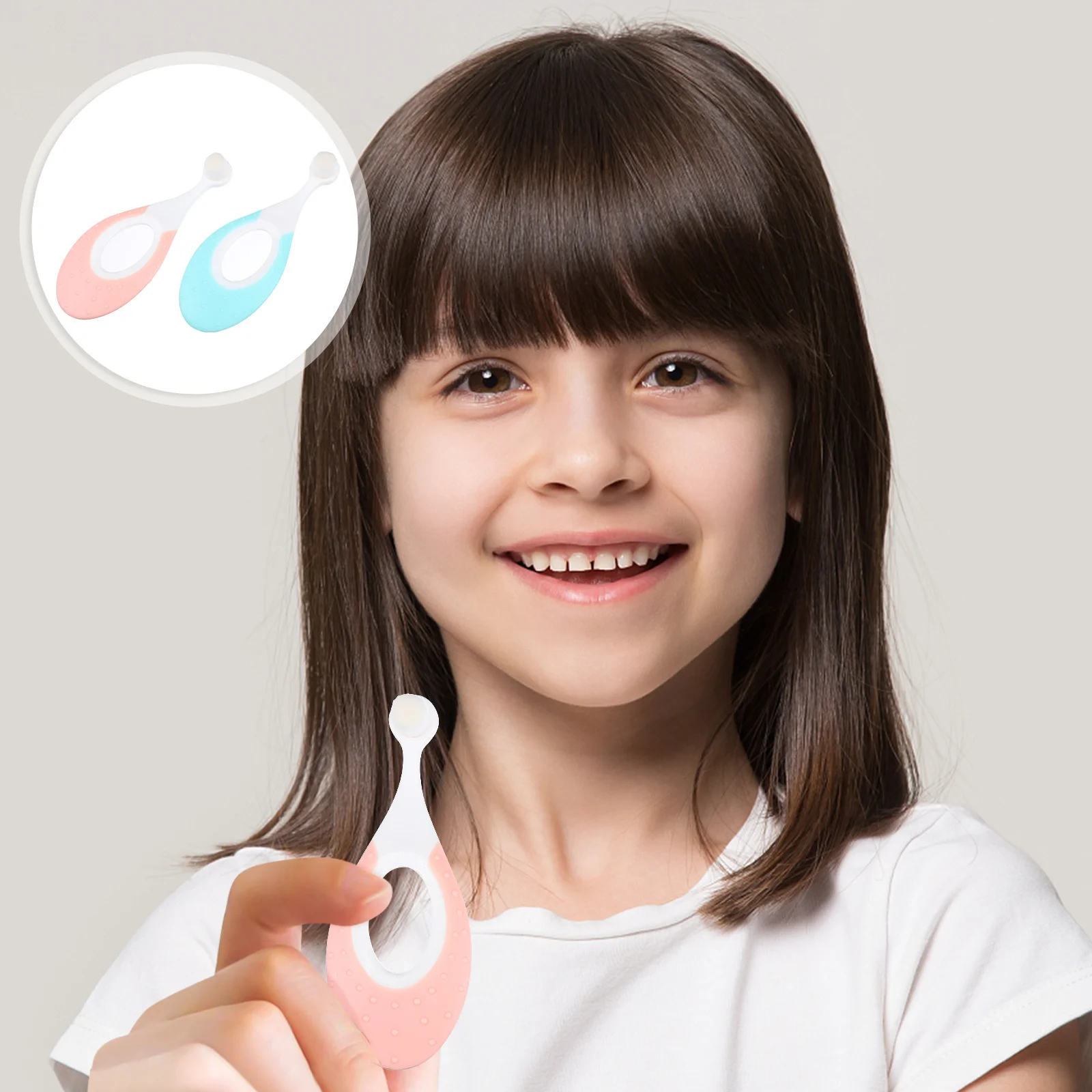 2 قطعة فرشاة أسنان الطفل مادة صحية آمنة آمنة مريحة حساسة حماية صحة الفم شعيرات فرشاة الأسنان فرشاة أسنان #3