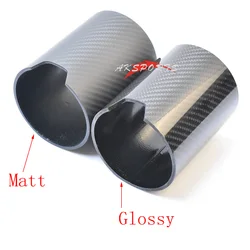 1PC Outlet 93mm Car Universal Case Matt Exhaust Tip housing Glossy Carbon Fiber Exhaust Muffler Pipe Tip Cover For BMW