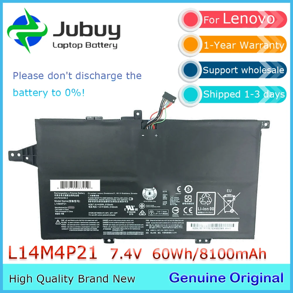 L14M4P21 7.4V 60Wh Original Laptop Battery for Lenovo M41-70 K41-70 K4170 M41-80 L14M3P22 L14S4P21