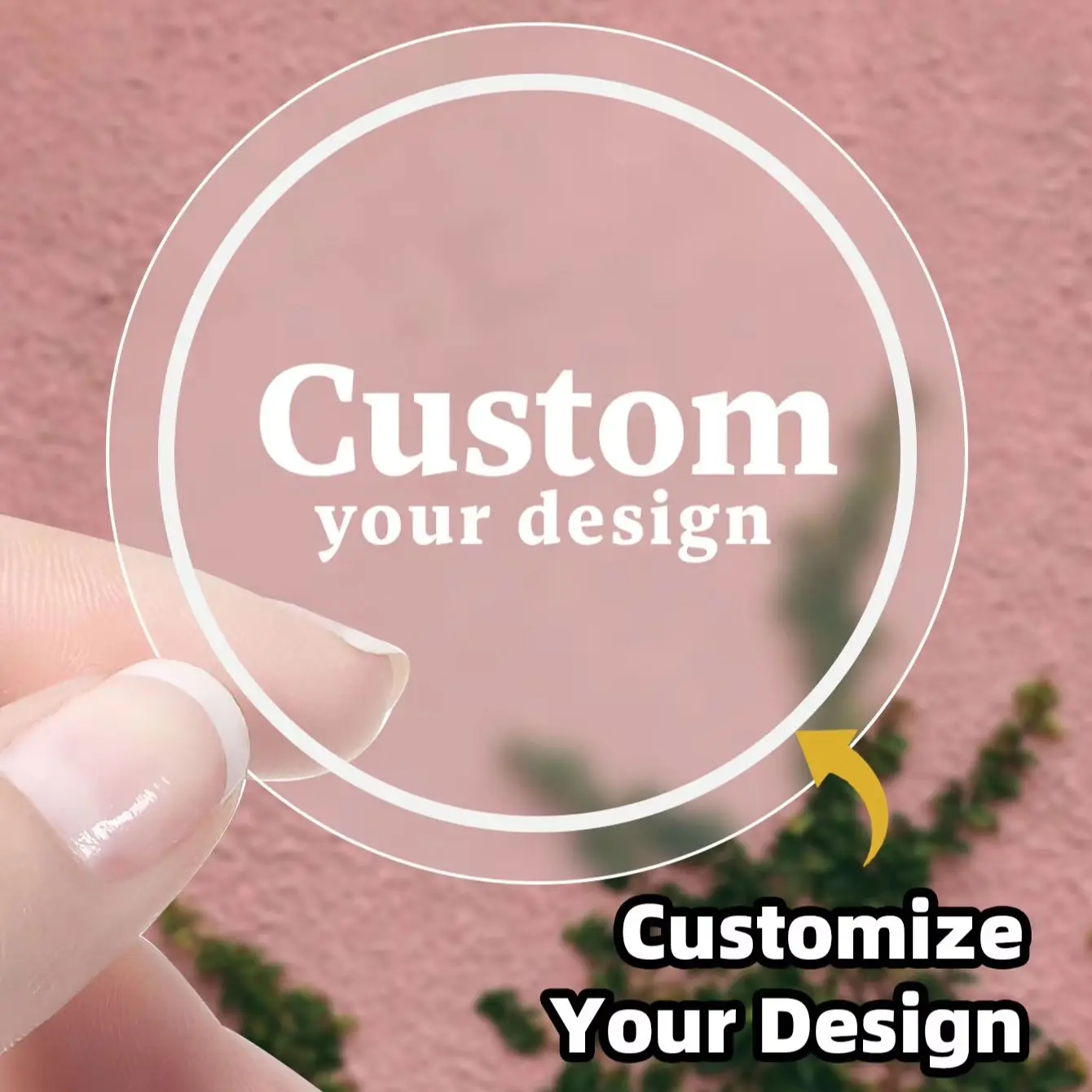 1‑768Pcs Round Custom Text Image Stickers, Personalized Labels for Storage Bins, Jar Tags, Home Containers & Household DIY Decor