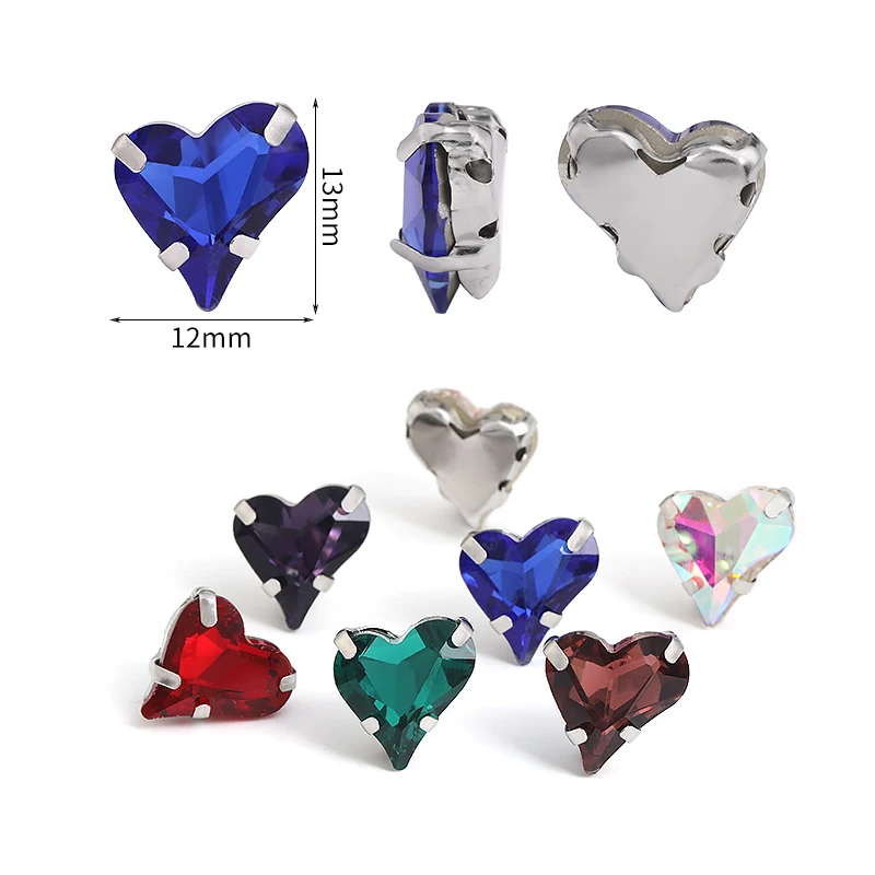 Sweet Heart Sewing Rhinestones For Needlework DIY Crafts Stone Glass Glitter Crystal Accessories Bulk Sewn Crystals Stones