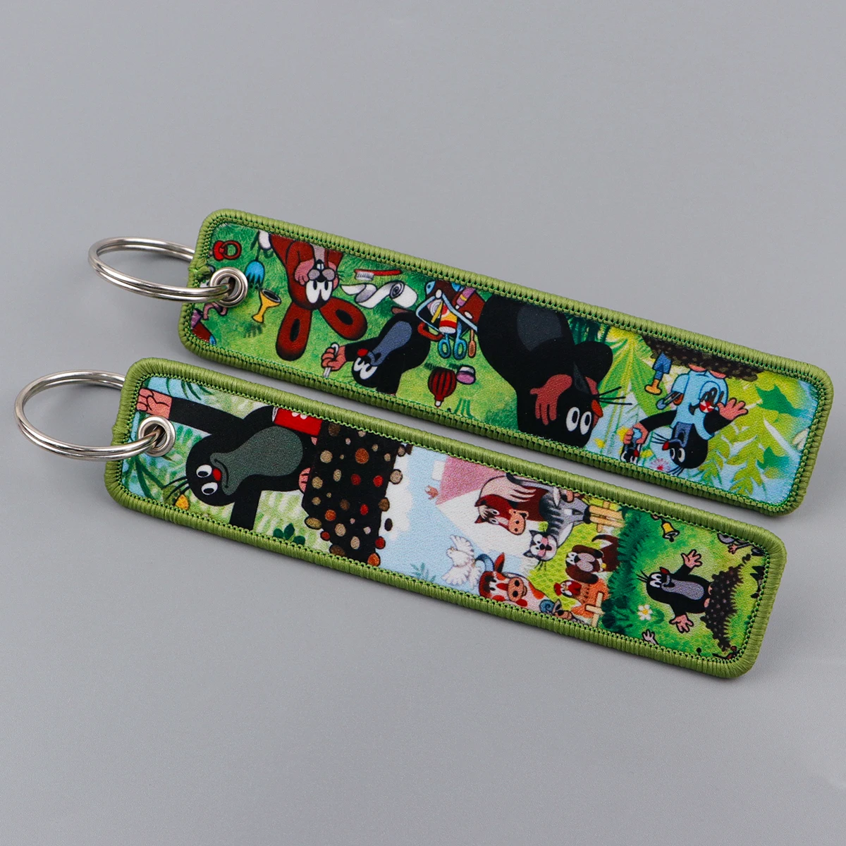 Niedliche kleine Maulwurf-Stickerei-Schlüsselanhänger, Cartoon-Schlüsselanhänger, Schlüsselanhänger für Motorräder, Autos, Schlüsselanhänger, Zubehör, Schmuck, Chaveiro-Geschenke