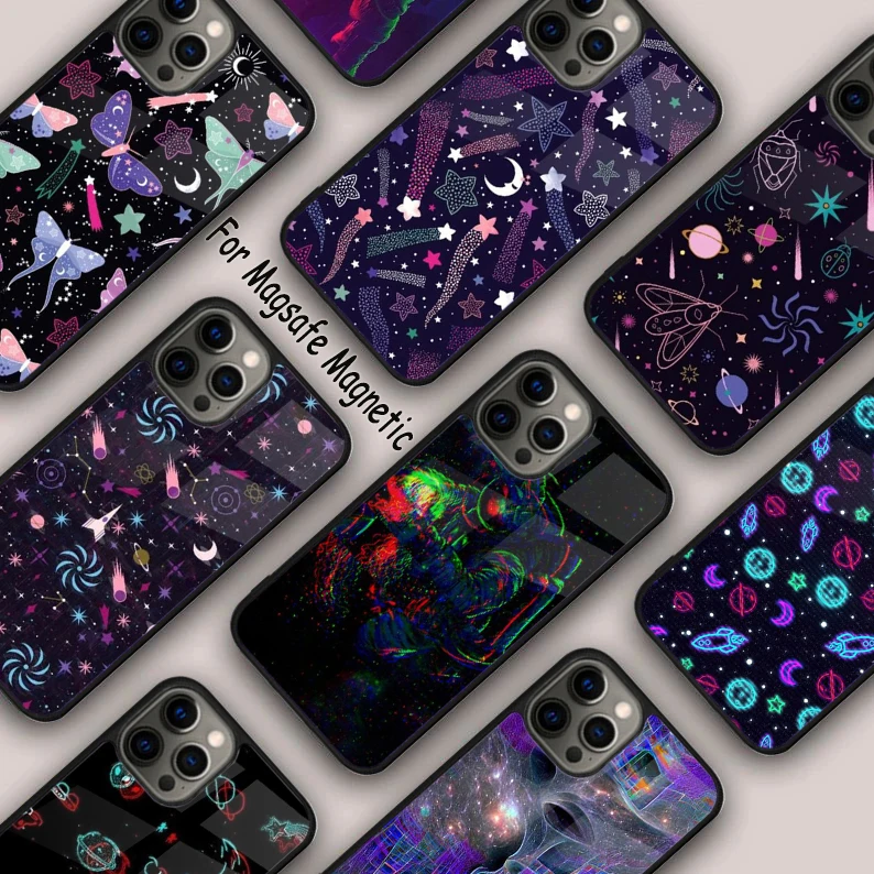 Space Glitch Magnetic Phone Case For APPLE iPhone 17 Air 16 14 13 12 Pro Max 15 Plus Wireless Charge With MagSafe Cover