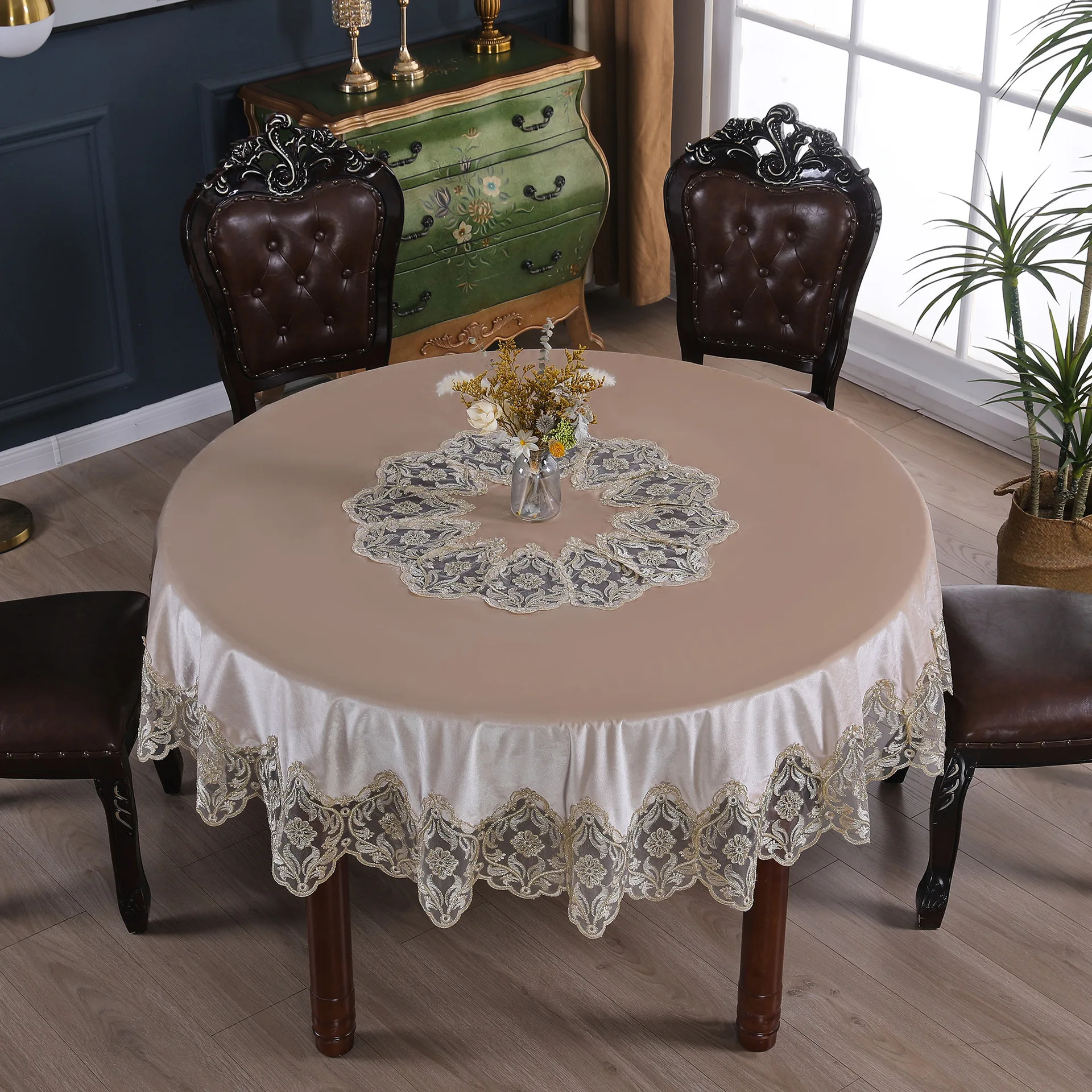 

Европейская роскошная круглая скатерть для стола, кружевная домашняя пылезащитная крышка, украшение для дня рождения в отеле, скатерть с картами Таро