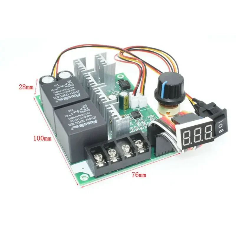 PWM DC Motor Governor Brushed Motor Reducer CW CCW Speed Control Device Forward Rotation Reverse Switch 40A DC 10V-55V 24V 36V