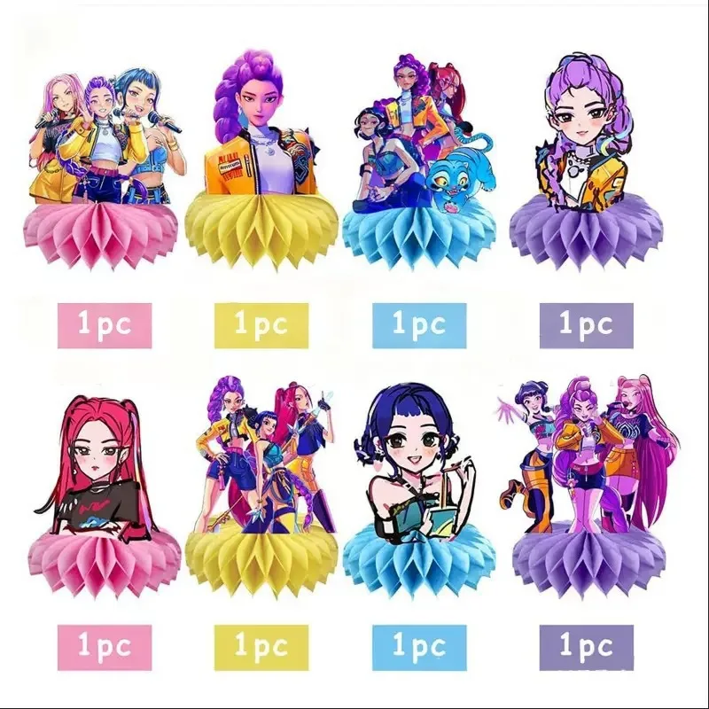 8 قطعة Kpop شيطان هنتر أرقام زينة أنيمي الأطفال حفلة عيد ميلاد العسل الحلي سطح المكتب الديكور الدعائم هدية #3