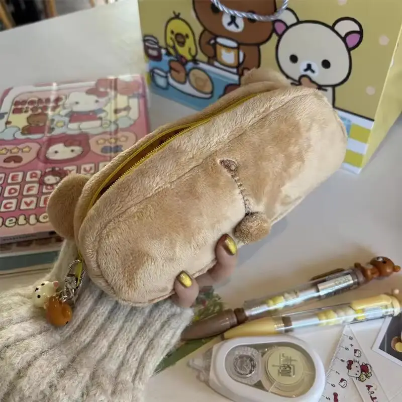Kawaii Rilakkuma Pencil Cases For Kids Girls Ins Hot Cute Cartoon Bear Pencil Pouch Organizer Pen Bag School Stationeries Gifts image 6
