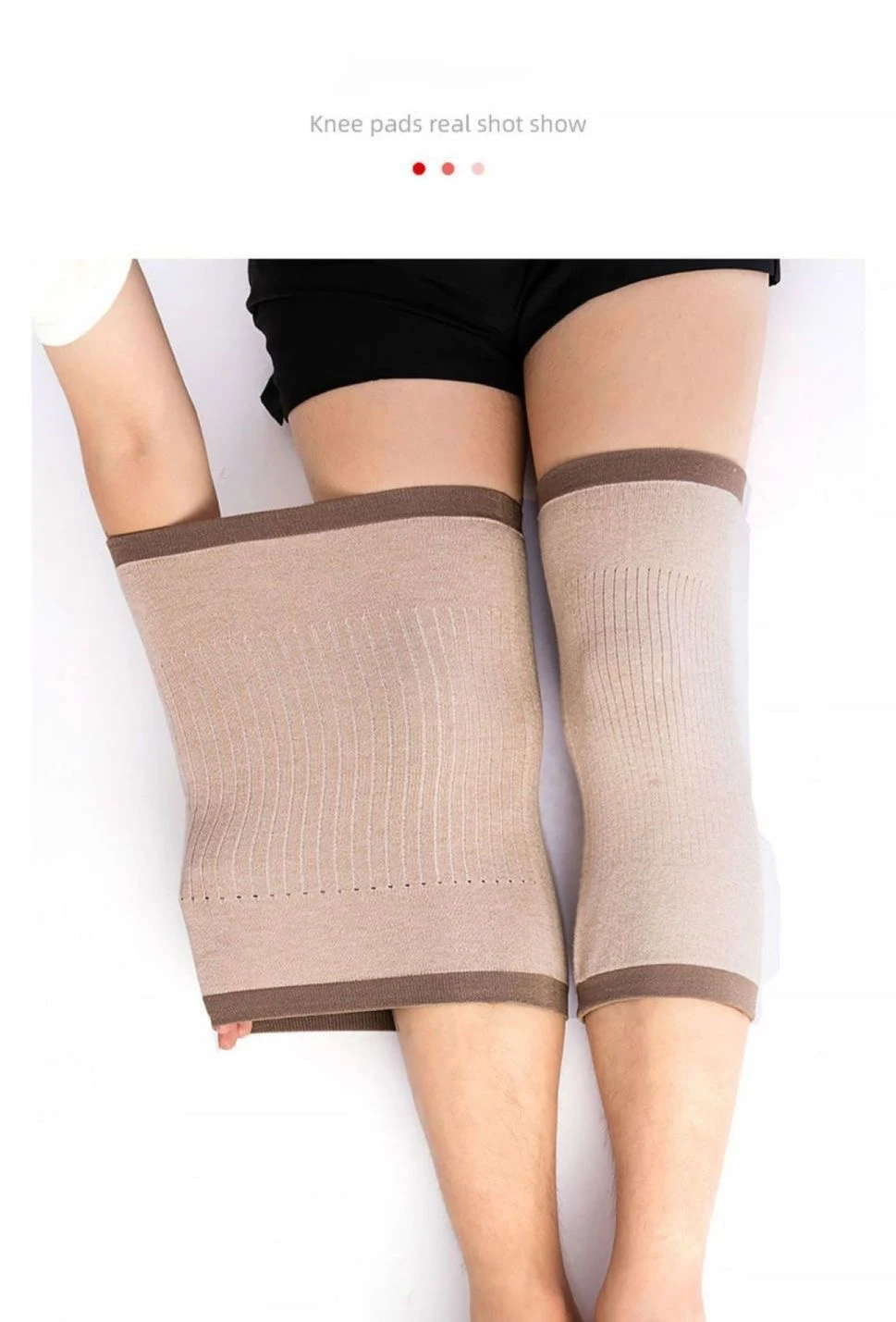 Outdoor Sports Warm Lengthened Knee Pads Protector Protective Elastic Wool Thermal Plush Kneepad Kneecap Kneelet Solid