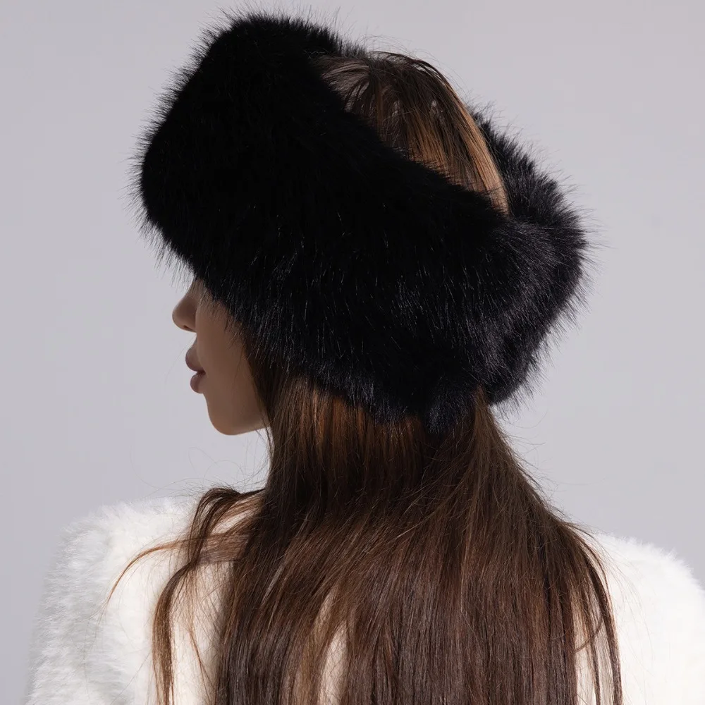 Elegant Imitation Fur Imitation Mink Fur Hat Ear Flaps Solid Color Plush Hat Ear Warm Thickened Ear Protection Hat Sports