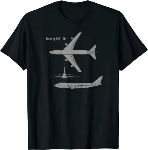 

747 Airplane Hand Drawn Graphic Tee Shirt Plane T-Shirt