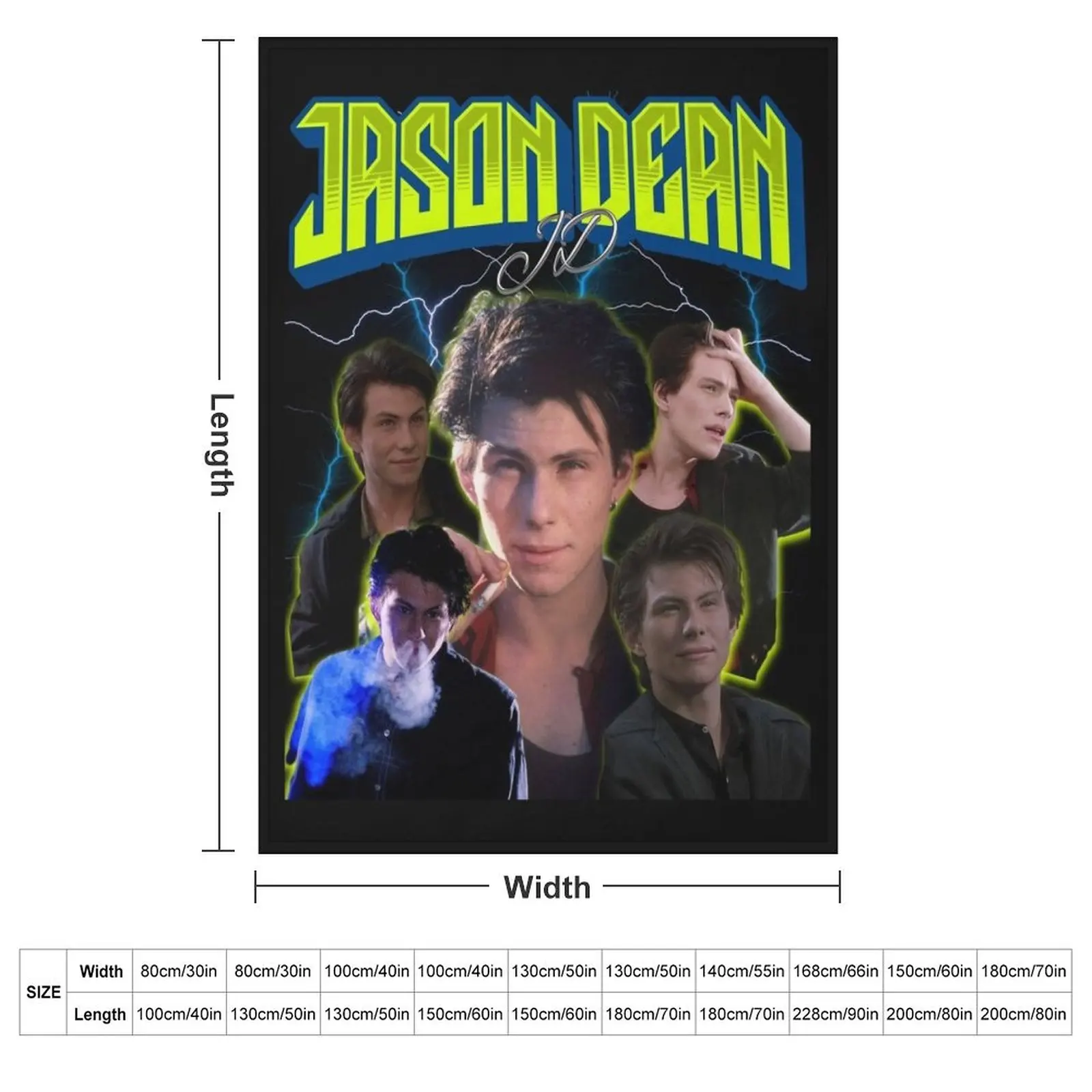 Jason 'JD' Dean Retro Tee. Throw Blanket Soft Big Flannel Blankets