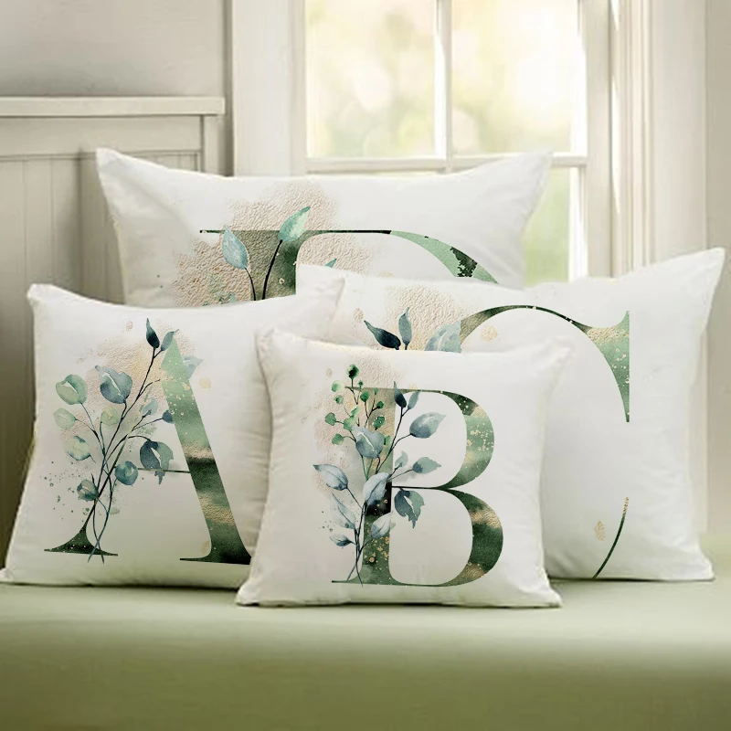 Plant Letter Printing Cushion Cover Pillowcase Home Decoration  Sofa Living Room Bedroom  