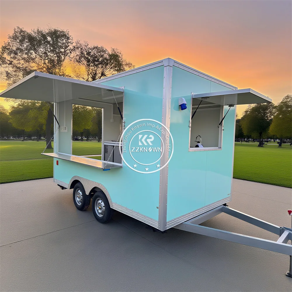 

Street Outdoor Food Truck Mobile Coffee Salad Snack Cart Concession Food Trailer Truck Fully Equipped