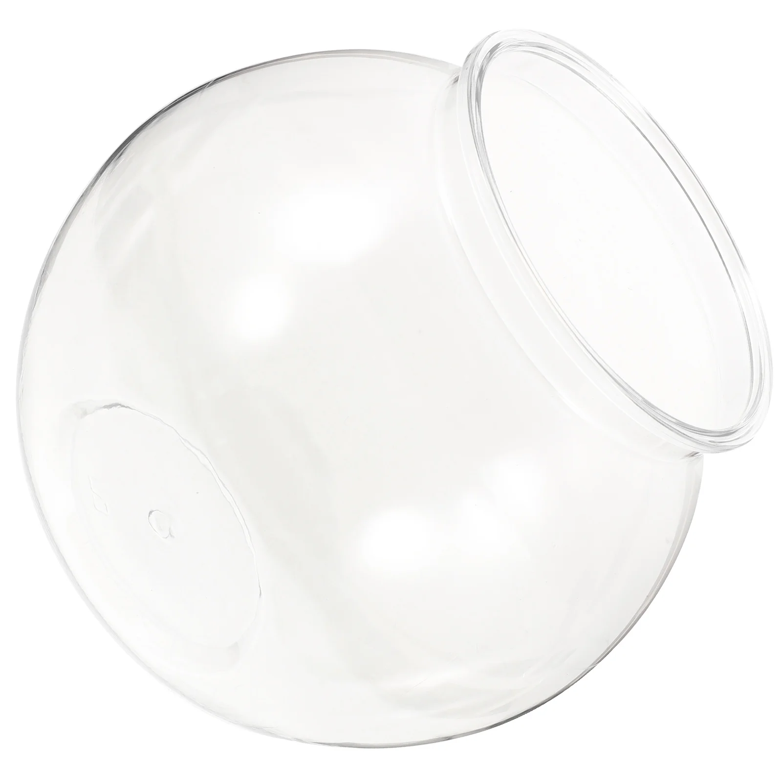 

1Pcs Transparent Fish Tank Plastic Round Design Compact Tabletop Aquarium for Small Fish Plants Hydroponics Household Landscape