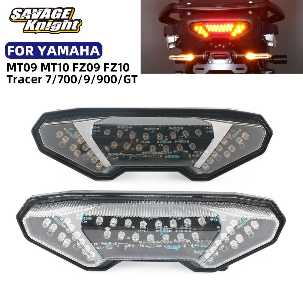 For YAMAHA MT09 MT10 FZ09 FZ10 FJ09 Tracer 9GT 900GT 9/900/GT LED Tail Light Motorcycle Rear LED Turn Signal Driving Brake Light