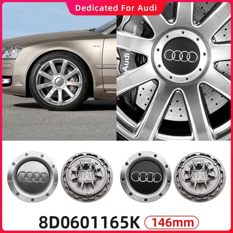 Capuchons de centre de roue en alliage gris, capuchons de jante, capuchons de moyeu, Audi TT A2 A3 A4 A8 Dock Q5 Q7 RS6, accessoires de logo de