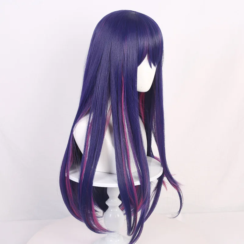 أنيمي أوشي نو كو آي هوشينو شعر مستعار تأثيري الأرجواني يسلط الضوء على الوردي مع ذيل حصان شعر مستقيم واحد الشعر الاصطناعية مقاومة للحرارة #5