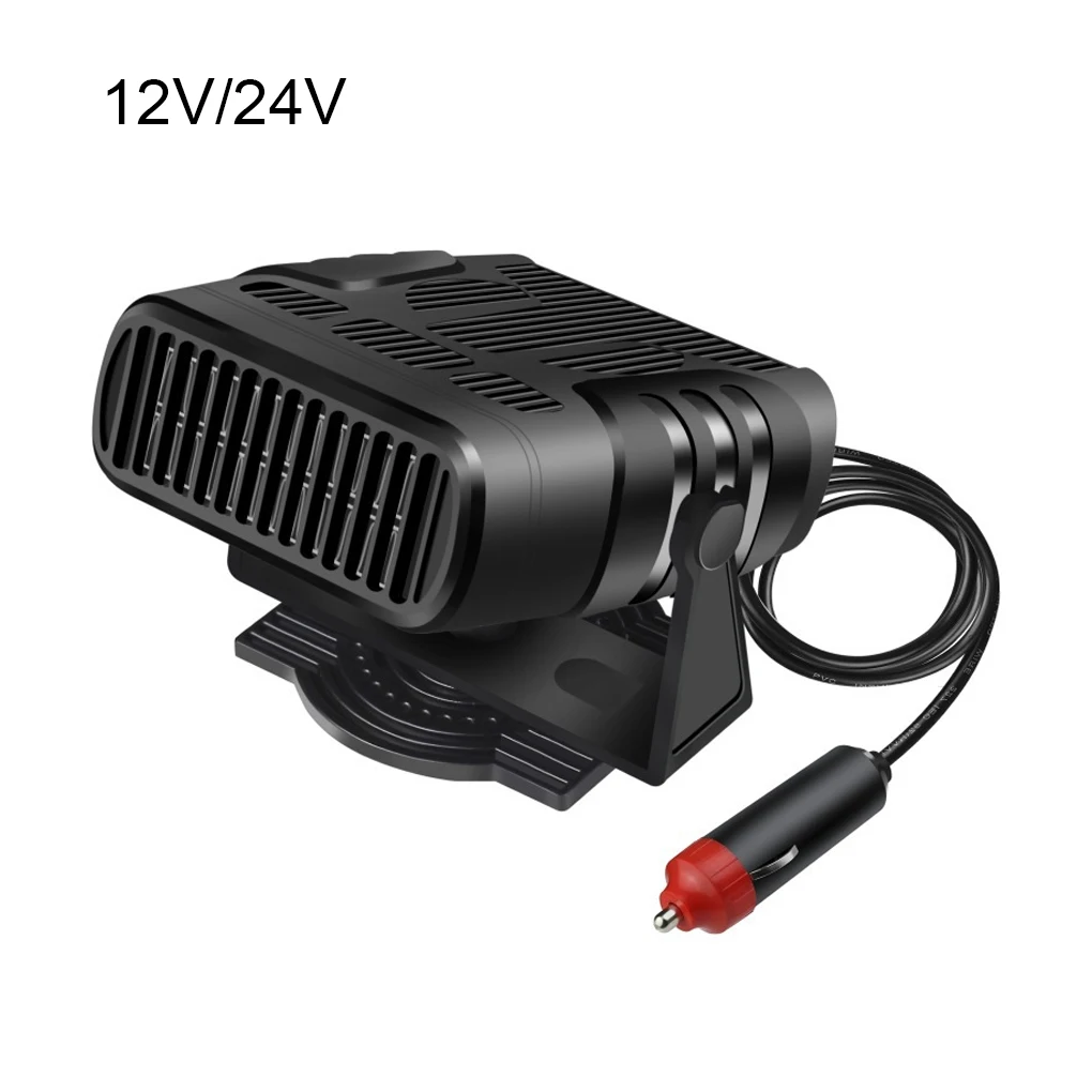 Electric Car Heater Air Cooler Fan 12V/24V Portable Demister Defroster Heating Fan 360 Degree Rotation Auto Heater
