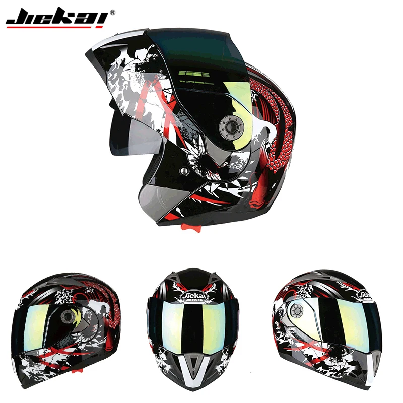 Motorcycle helmet double sun visor flip helmet racing 4 season Cascade Capacete Casco off-road helmet JIEKAI-105