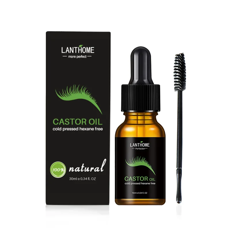 Adult Lady Natural Herbal Naturally Slender Curled Eyelashes Castor Oil Mascara Thicker Eyebrow Care Lotion